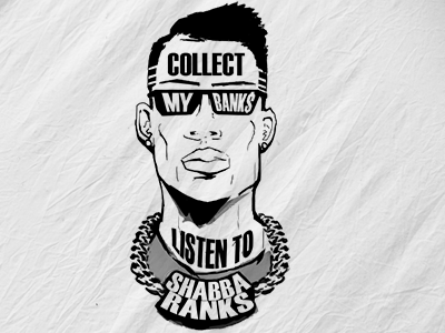 Shabba Ranks 1 hiphop illustration reggae tshirt typography