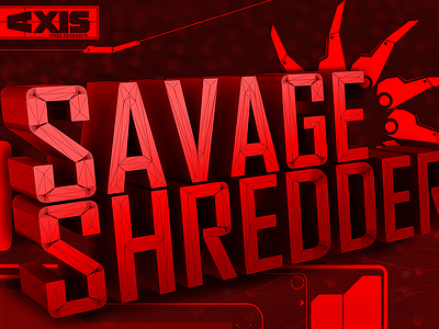 Savage Shredder 3d futuristic interface tech typography uidesign