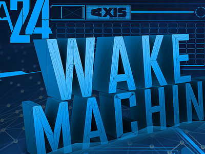 Wake Machine 3d futuristic interface tech typography uidesign