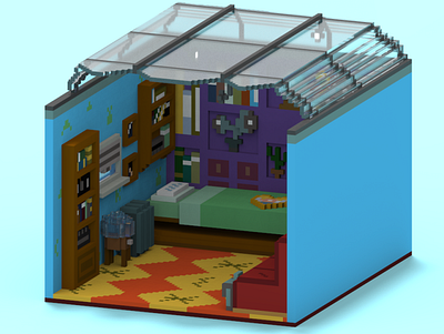 Hey Arnold! Room 3d 3d animation 3d art childhood design magicavoxel voxel art voxelart voxels