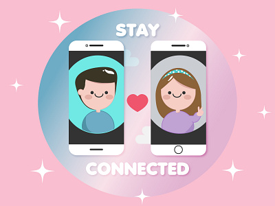 Stay connected with your loved ones. design graphic design illustration illustrator quarantine simple illustration stay home vector vectors