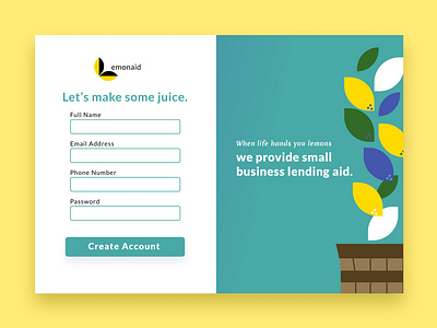 Daily UI 001 - Lending Aid Sign Up 100daysofui daily 100 challenge daily ui dailyui design fintech tech ui uiux userexperience ux uxd uxdesign web