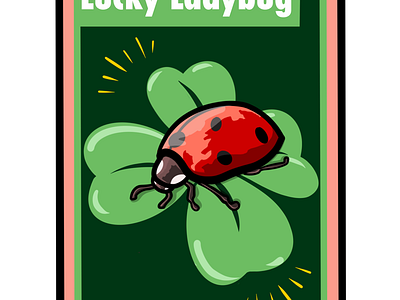 Lucky Ladybug bug cartoon illustration lady lucky procreate shamrock