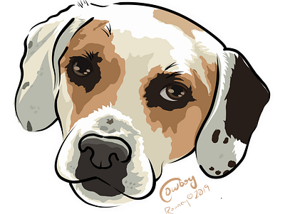 Cowboy dog illustration pet portrait procreate art