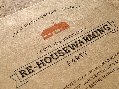Re-Housewarming Party design graphic design housewarming housewarming invitation icon invitation invite kraft print design typography