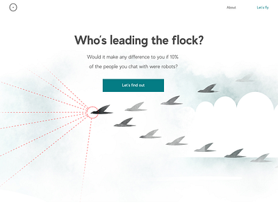 The Flock birds clouds flat flock flying geometry illustration leader minimal powder sky ui web