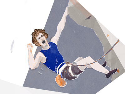 Adam Ondra illustration champion championship climber climbing emotional gesture hold illustration lead climbing sport win
