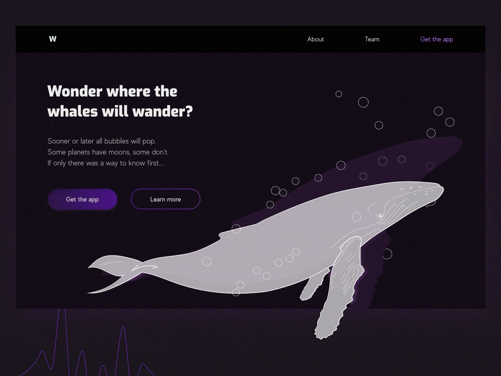 Whales animated illustration button design crypto cryptocurrency dark ui freelance illustration illustrator ui web whale whales