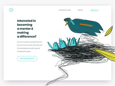 Attention attention birds fast hungry illustration mentorship nest nurture scribble scribbled sketchy startup ui web