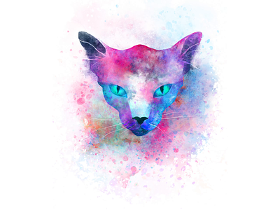 Psychedelic cat aftereffects animal animated animated illustration cat digitalart fantasy freelance illustrator fresco illustration psychedelic splatter spooky symmetry vibrant