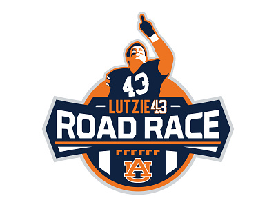 Lutzie 43 Foundation Road Race auburn blue football foundation orange race