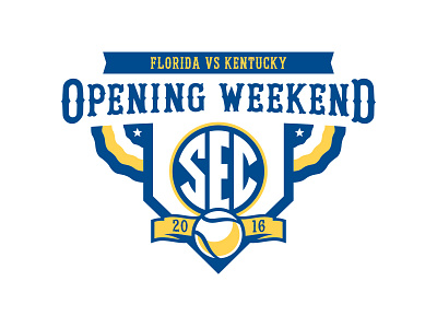 SEC 2016 Opening Weekend Baseball logo baseball blue ncaa sec shield