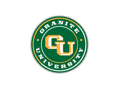 Granite University Roundal badge gold green roundal