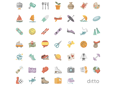 Ditto : Activity Icons activity icons app design flat icons iconography icons illustration