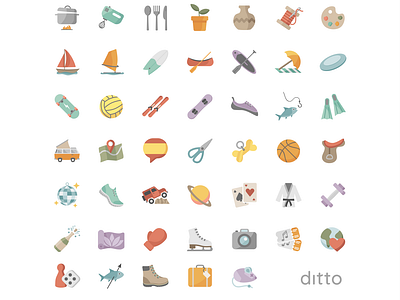 Ditto : Activity Icons activity icons app design flat icons iconography icons illustration