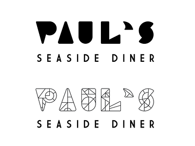 Paul's Seaside Diner branding illustrator logo design logotype old school retro retro font