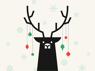 Happy Holidays ♡ animal antlers christmas geometric art geometric design happy holidays illustration illustrator merrychristmas ornaments reindeer snowflakes vector