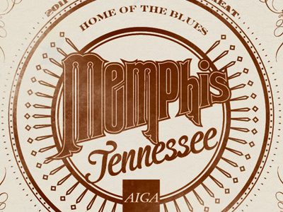 Type Treatment for AIGA Memphis brown texture type vintage