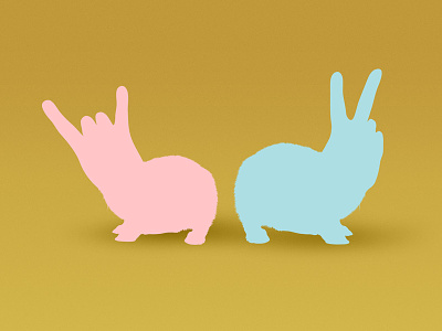 Bunnies colorful fun illustration