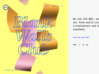 Blank Walls Club Site colorful webdesign wip