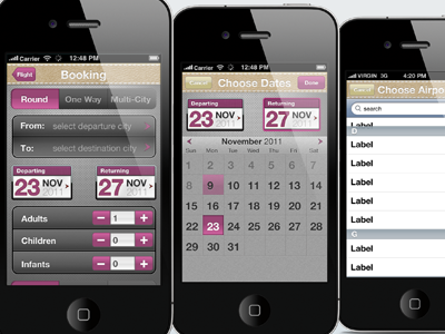 iPhone App UI design