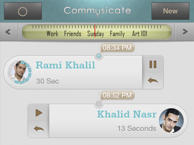 Commusicate iPhone app iphone radio ui