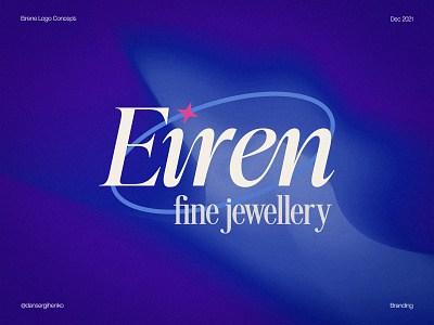 Eiren - Jewellery Logo design blue bradn brand identity branding gradient graphic design illustration jewellery jewellery logo logo logo design modern logo photoshop vintage logo