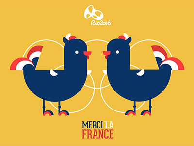 Merci la France fowl france french jeuxolympiques olympicgames rooster