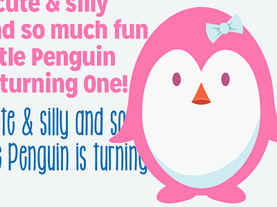 Penguin Birthday Invite WIP birthday bow girl invitation penguin pink
