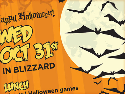 Halloween Poster Work bats black blizzard feast of flesh gotham halloween moon orange poster