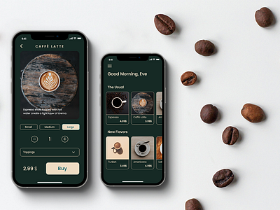 Coffee Ordering App app design graphic design minimal typography ui ux