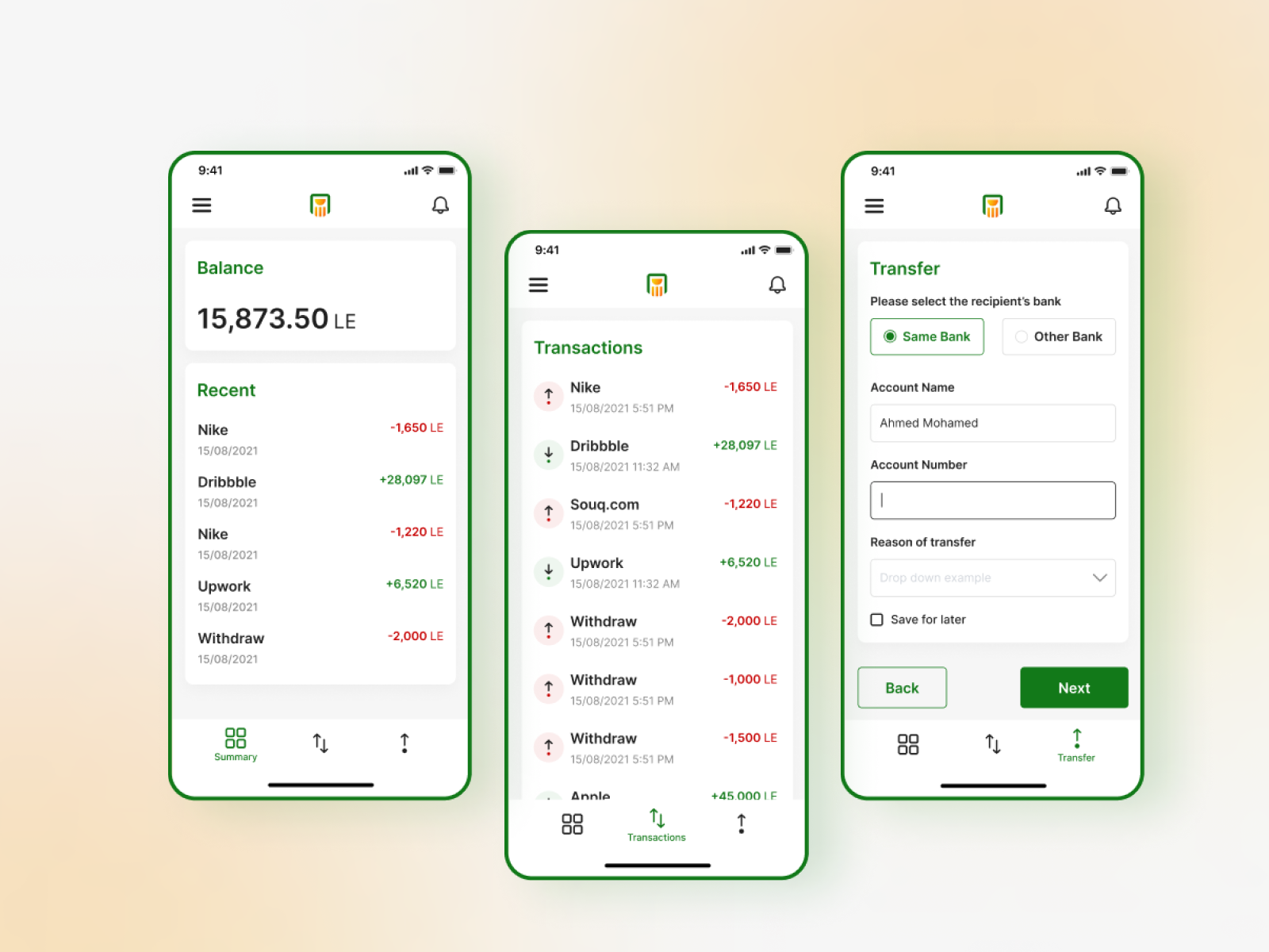 NBE Banking Application Redesign by Mostafa Elkorashy on Dribbble