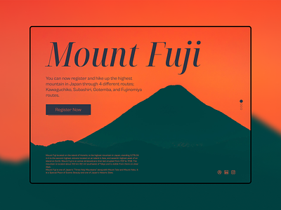 Mount Fuji design fuji japan japanese landing minimal mount fuji mountain page typography ui ux web website
