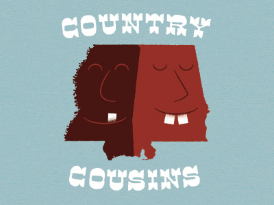 Country Cousins revision alabama country cousins dixie dude illustration mississippi simple southern texture