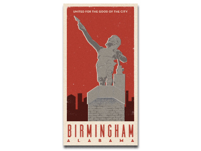 Vulcan for Birmingham-full birmingham alabama illustration poster texture