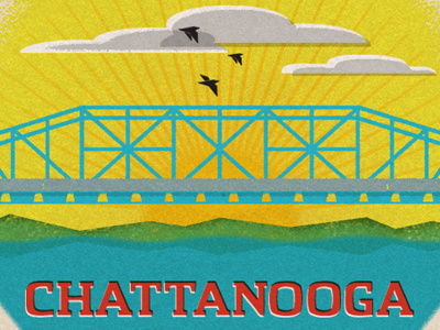 Been Everywhere Chattanooga chattanooga everywhere project illustration tennessee tennessee river wallstreet bridge