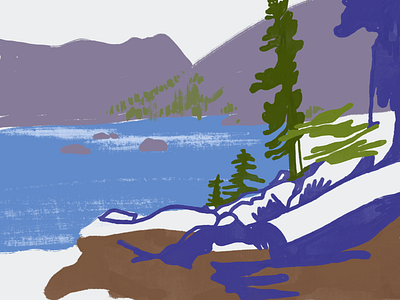 Lake Aloha illustration landscape landscape illustration nature procreate