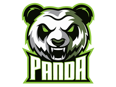 head panda animals logo design