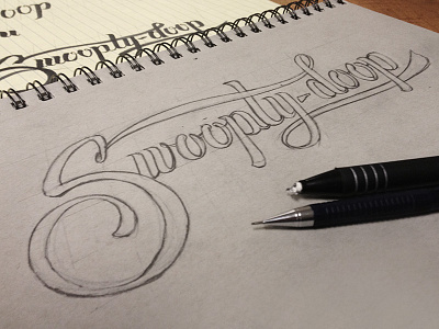 Swoopty Doop calligraphy cursive elegant hand drawn paper pencil pretty typography