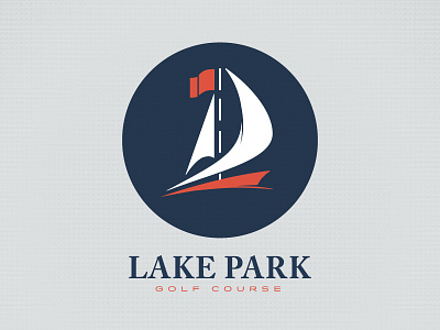 Lake Park Golf Course Logo clean forced connection golf identity logo minimalist sailboat water