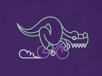 Dinobike bicycle bike dinosaur fast funny line purple speed