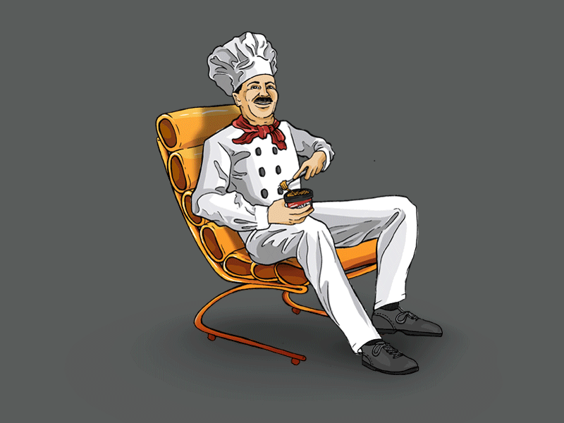 The Chef Chillin boyardee chef digital freelance illustration meatballs noodles packaging