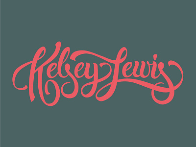 Kelsey Lewis Logo calligraphy cursive elegant feminine hand drawn lettering logo script type