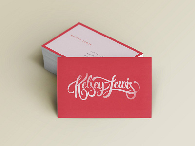 Kelsey Lewis Card business card hand drawn layout lettering print script typography