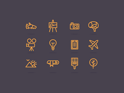 Icons Set brush camera canvas graphic icon illustrative shoe ui ux video wire wire icons
