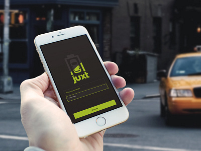 Juxt Home Screen add app button charging function interaction just menu mobile parking ui ux