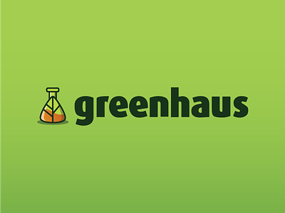 Greenhaus Logo beaker bottle branding club greenhouse identity leaf logo mark science