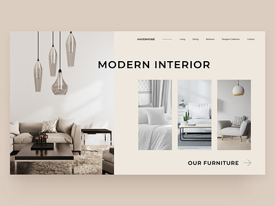 Modern Interior and Furniture Brand Web Design concept elegant furniture furniture store furniture website homepage interior website modern simple ui web web design website