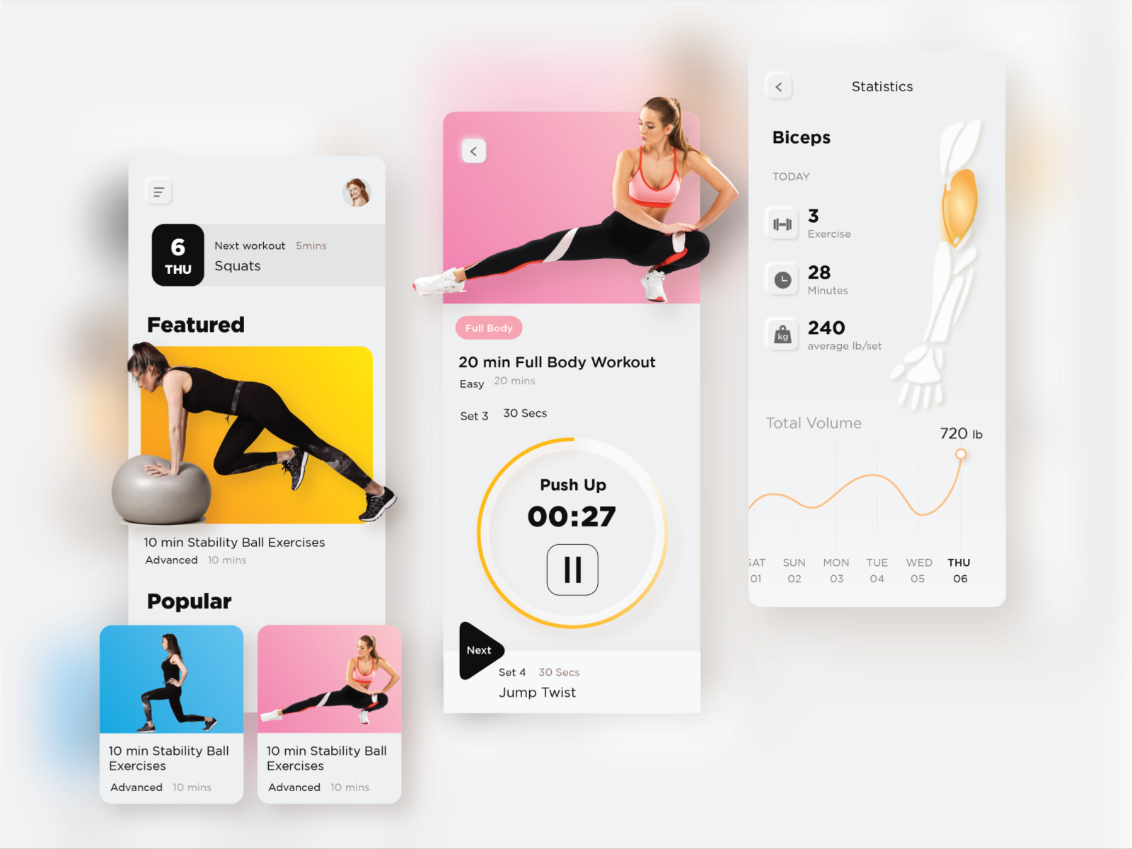 Home Workout App UI Concept by Hillary Au on Dribbble
