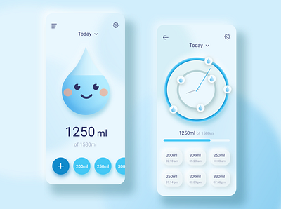 Water Reminder App UI Concept & Animation